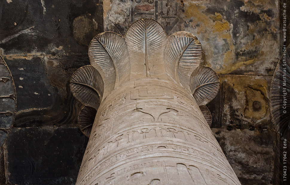 Fotografie (c) Matthias_Schneider 170423 17042 Edfu Kapitell der Eingangshalle