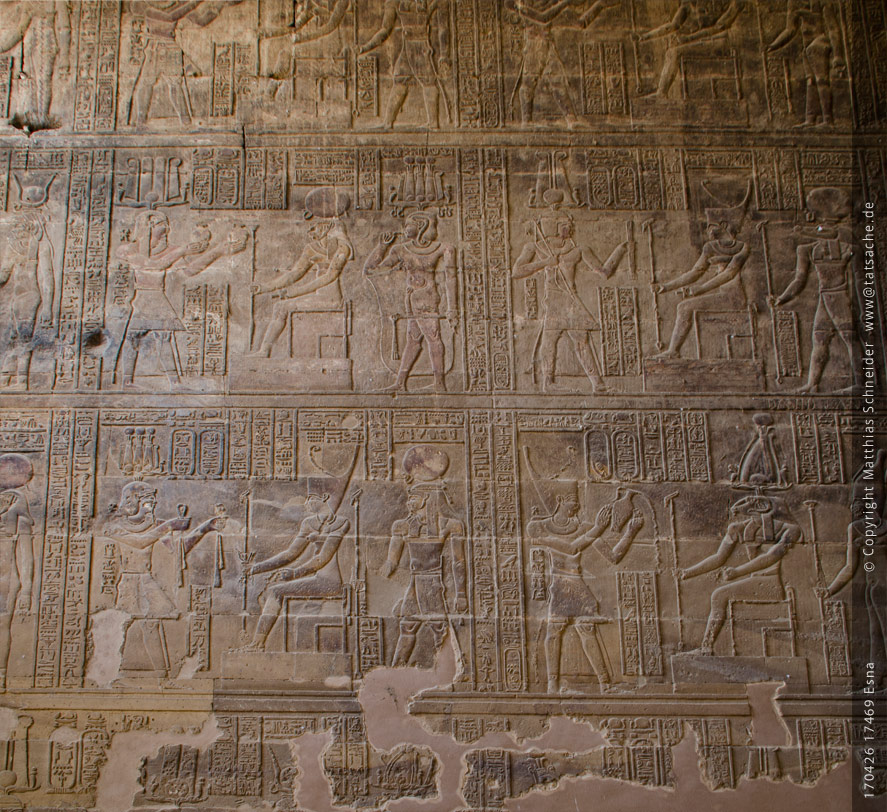 Fotografie (c) Matthias_Schneider Ägypten 170426_17469_Esna_Wandrelief_Chnum Fotografie (c) Matthias_Schneider Ägypten 170426_17469_Esna_Wandrelief_Chnum
