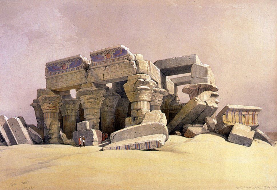 Aquarell David_Roberts_Kom_Ombo_1838 Aquarell - David Roberts - Kom_Ombo_1838