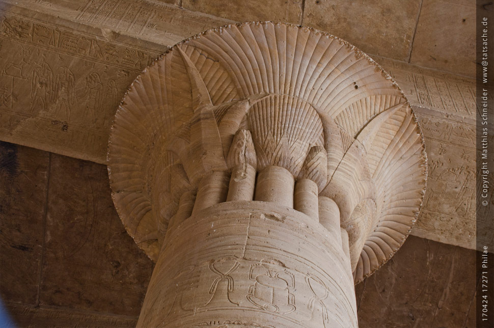 Fotografie (c) Matthias_Schneider Ägypten 170424_17271_Philae-Tempel_Kapitell Fotografie (c) Matthias_Schneider Ägypten 170424_17271_Philae-Tempel_Kapitell