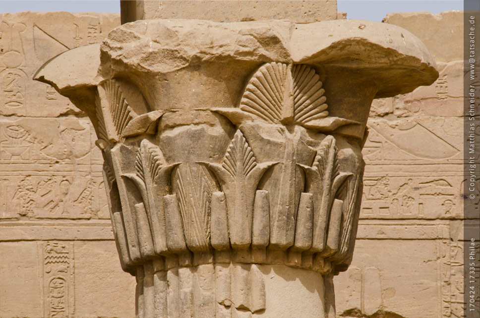 Fotografie (c) Matthias_Schneider Ägypten 170424_17335_Philae-Tempel_Kapitell_WZ Fotografie (c) Matthias_Schneider Ägypten 170424_17335_Philae-Tempel_Kapitell_WZ