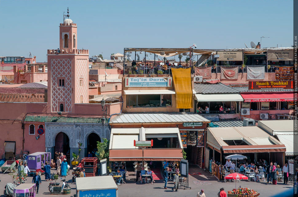 Fotografie Matthias Schneider 160317 25146 Moschee am Djemaa el-Fna