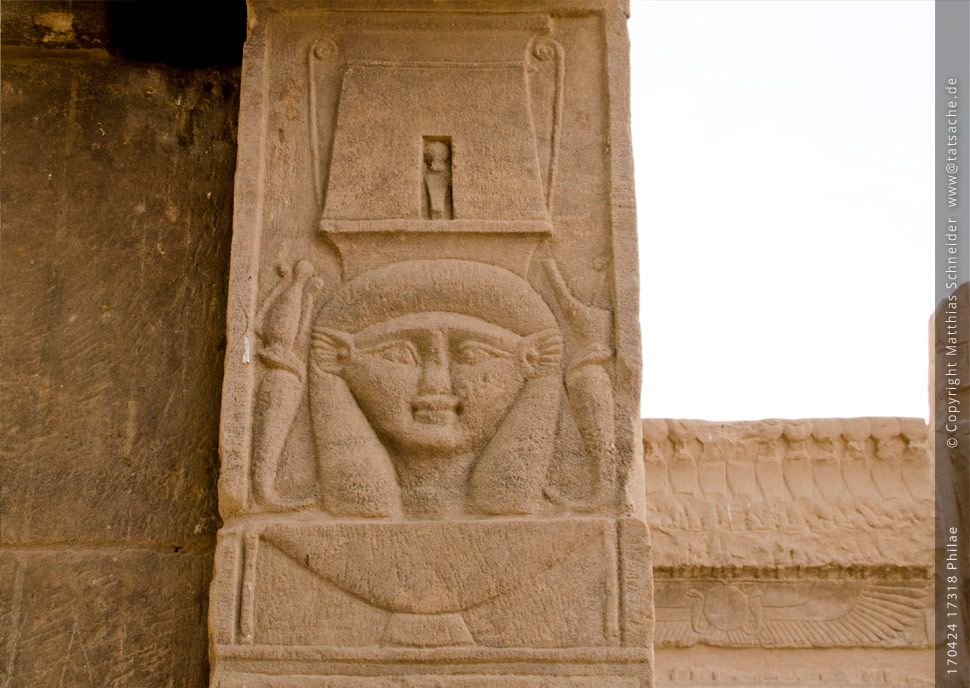Fotografie (c) Matthias_Schneider Ägypten 170424_17318_Philae_Hathor-Tempel_Detail